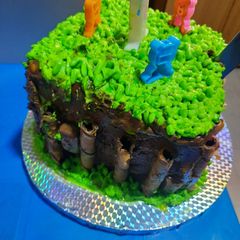 A picture of Grass-Themed Chocolate Birthday Cake 🎂 (Long Recipe).