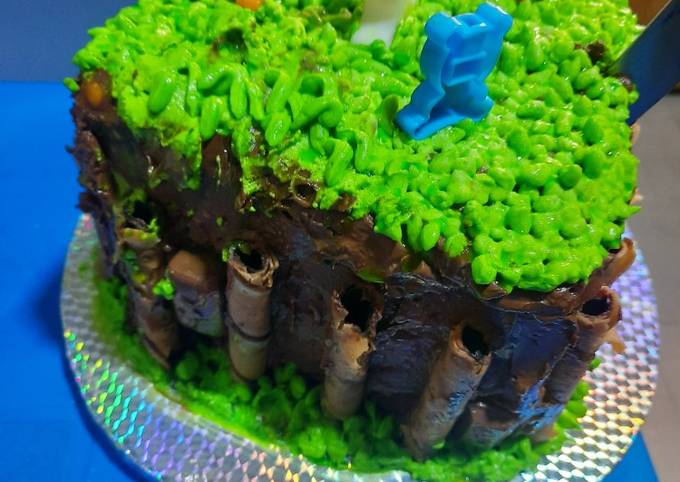 Grass-Themed Chocolate Birthday Cake 🎂 (Long Recipe)