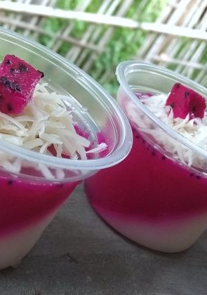 Foto resep Puding Buah Naga