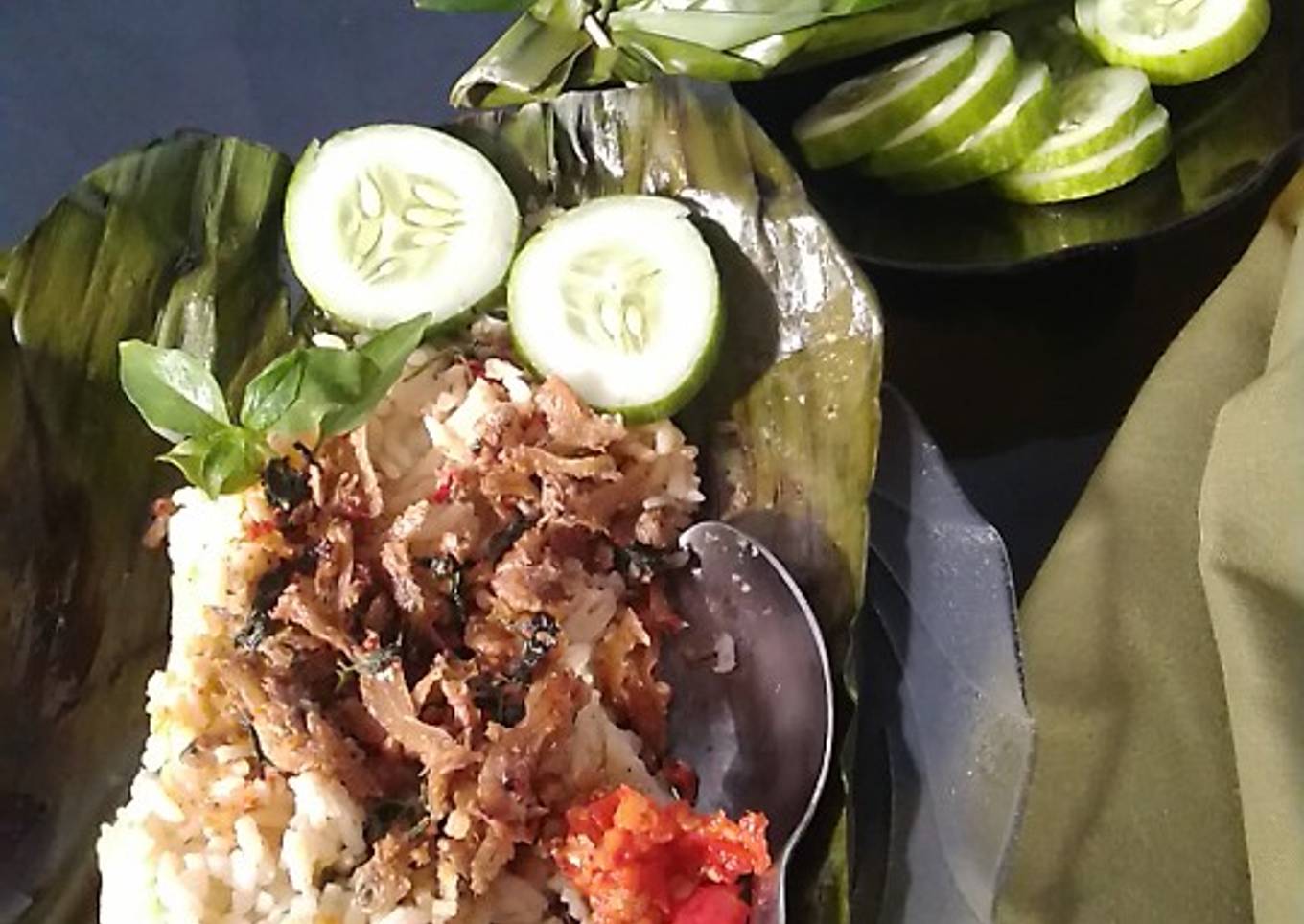 Nasi bakar teri kemangi