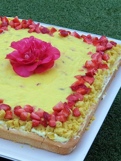 Foto di Crostata mimosa di farro, senza uova, senza latte, senza grano