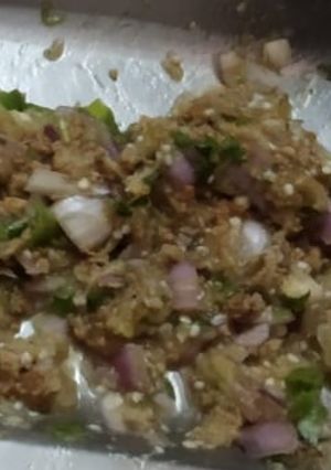 A picture of Baingan raw bharta.