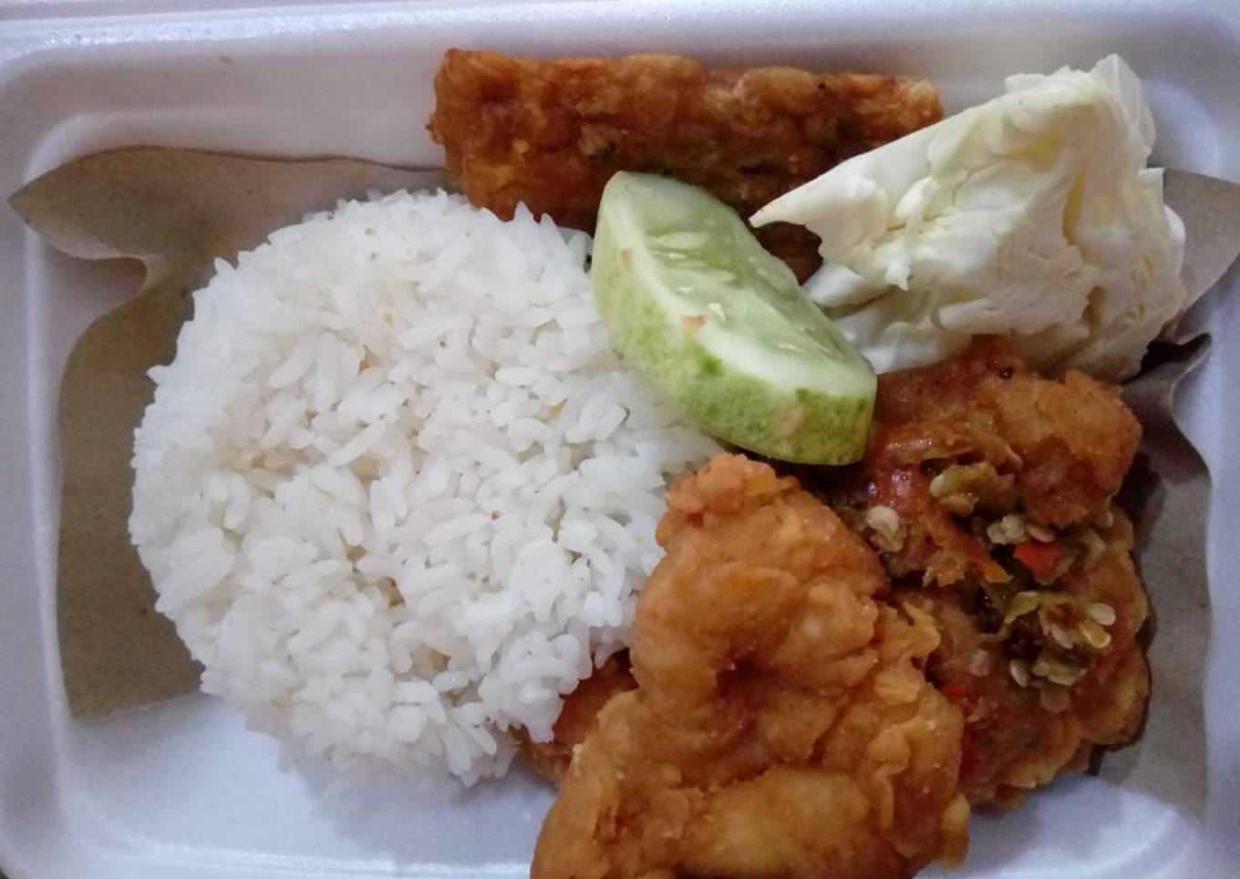 Ayam Geprek (nasi box simple)