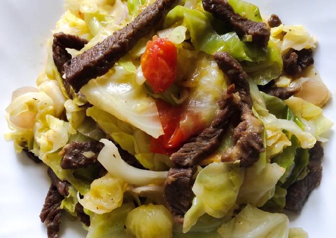 Recipe of Super Quick Homemade Beef with Cabbage