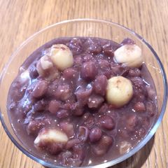 A picture of Red Bean Dessert with Lotus Seed.