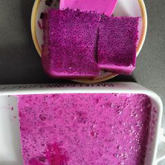 A picture of Dragon Fruit Jelly or Pudding.