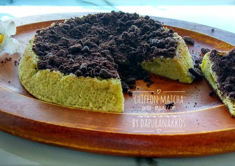 Resep Chiffon matcha oreo magiccom yang Bikin Ngiler