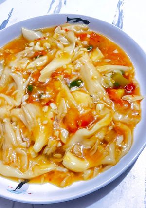 Foto resep Ca Jamur Tiram Asam Pedas
