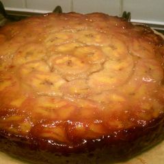 A picture of Upside down Caramel Banana Cake.