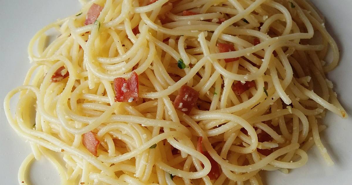 Resep Spaghetti Aglio Olio Smoked Beef oleh Si Darling Cookpad