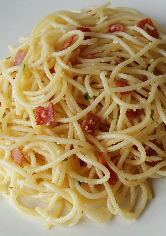 Foto resep Spaghetti Aglio Olio Smoked Beef