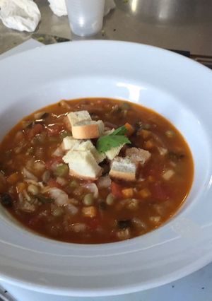 Una foto de Sopa minestrone