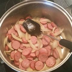Sausage and Onions Over Rice A picture of Sausage and Onions Over Rice.