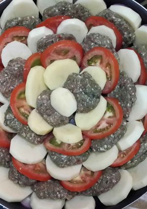 صورة لوصفة طريقة عمل كفته بالبطاطس والبندوره
