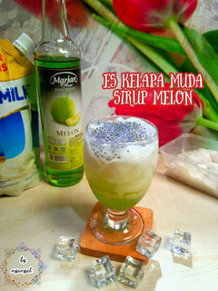 Foto resep Es kelapa muda sirup melon