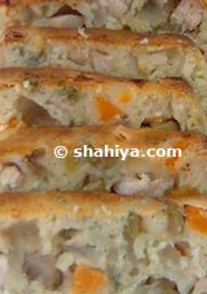 صورة لوصفة طريقة عمل قالب الديك الرومي بالخضار
