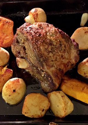 Foto resep Homemade Roasted Lamb Leg with Veggies