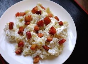 A picture of Bryndzové Halušky (Slovakian Potato Dumplings with Bryndza Cheese).