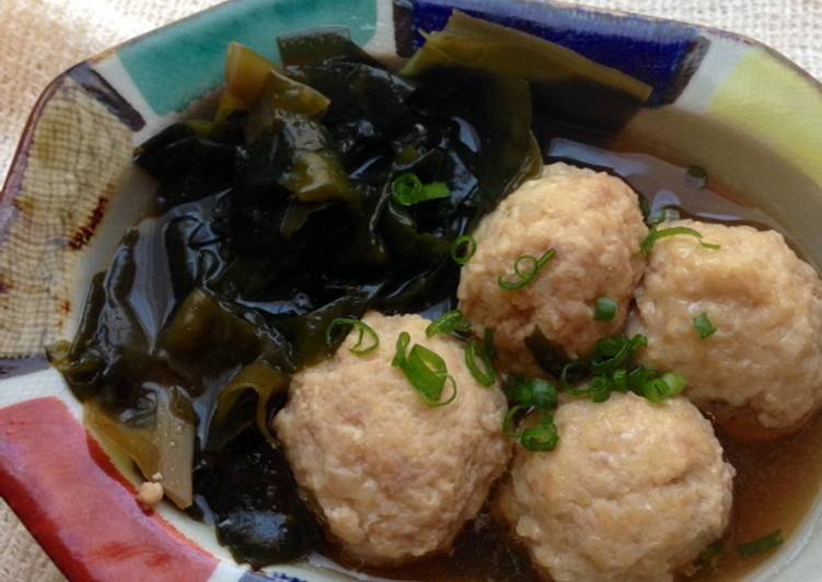 Japanese Chicken Tsukune and Wakame Stew