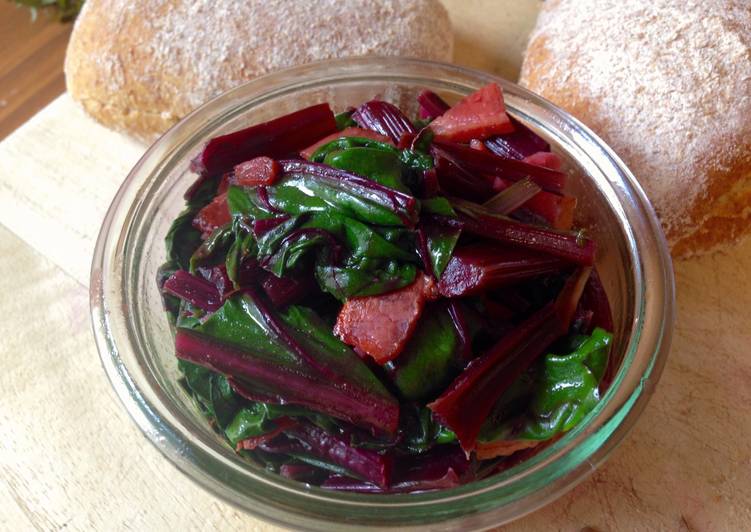 Step-by-Step Guide to Prepare Homemade Sautéed Beet Greens with Garlic and Bacon