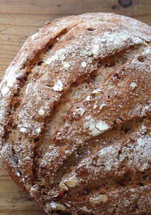 A picture of Wheat Berry Bread with Rye and Spelt Flour .