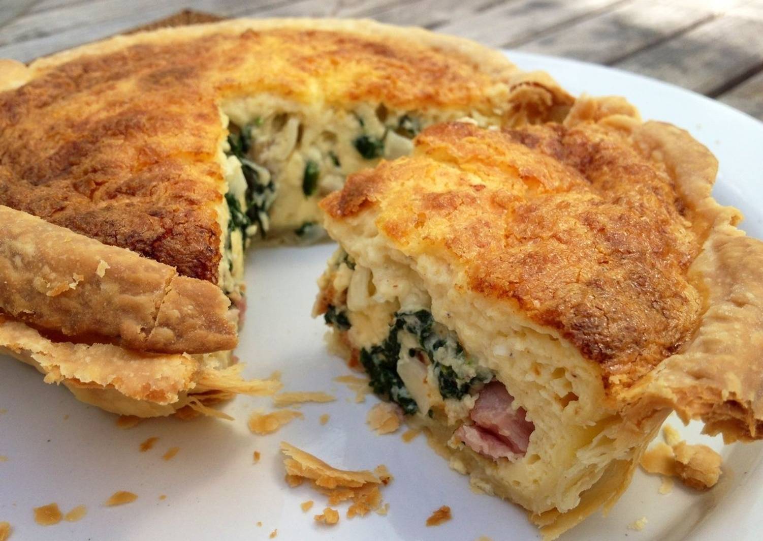 Quiche Lorraine with Spinach and Bacon (small version) Recipe by Felice ...