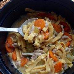A picture of Homemade Chicken and Egg Noodles.