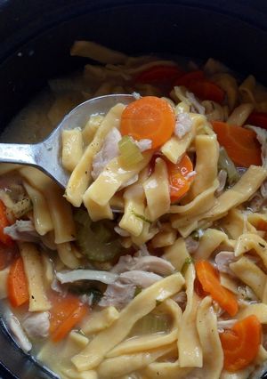 A picture of Homemade Chicken and Egg Noodles.