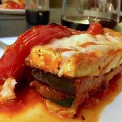 A picture of Towering Tofu Lasagna with Eggplant and Zucchini.