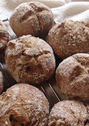 A picture of Rye and Toasted Oat Sourdough Brötchen.