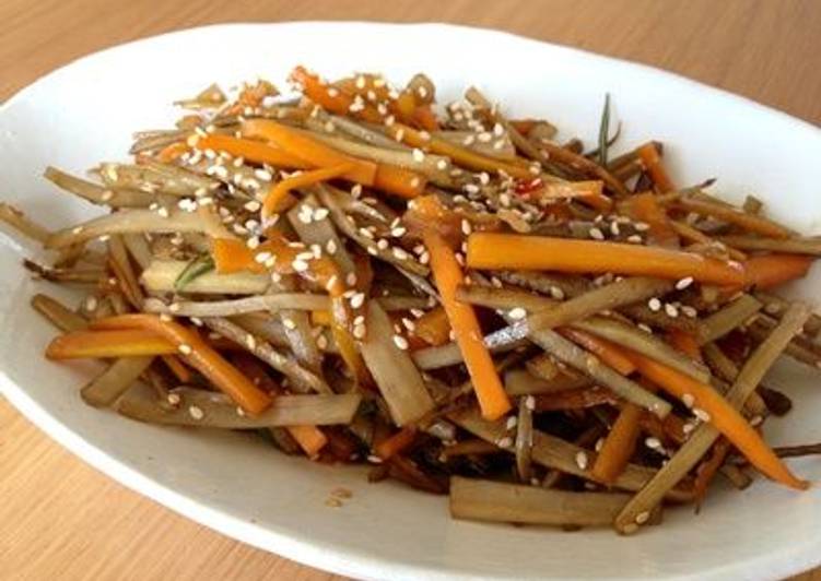 Step-by-Step Guide to Prepare Super Quick Homemade Kinpira Gobo (Spicy Burdock Root and Carrot Stir-fry)