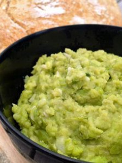 A picture of Fava Bean Paste with Rosemary and Garlic.