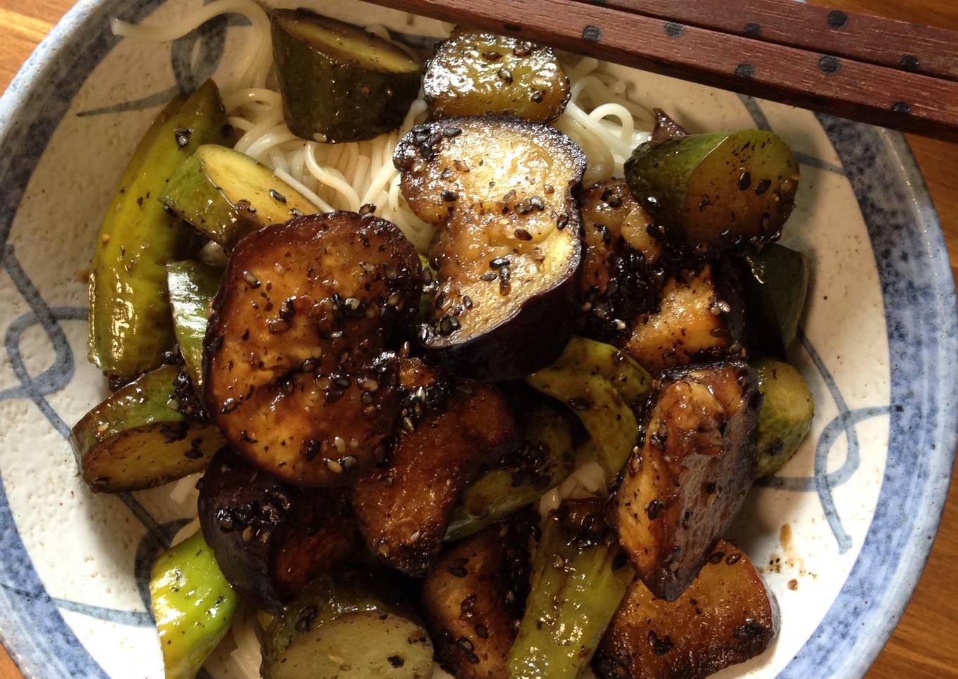 Eggplant and Summer Veggie Sweet and Sour Stir-fry