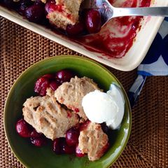 A picture of Fruit Cobbler with Cream Biscuits.
