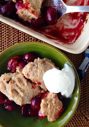 A picture of Fruit Cobbler with Cream Biscuits.
