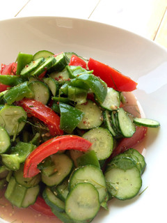 A picture of German Cucumber Salad.