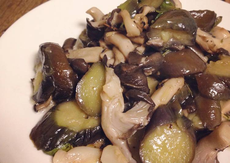 Steps to Make Quick Sautéed Eggplant and Mushrooms with Herbs