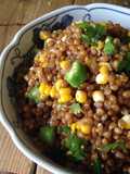 Wheat Berry Salad with Corn and Okra