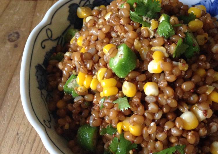 Wheat Berry Salad with Corn and Okra