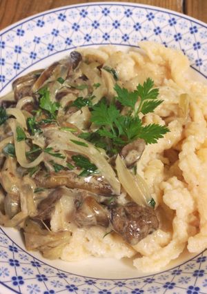 A picture of Creamy Wild Mushroom Spätzle.