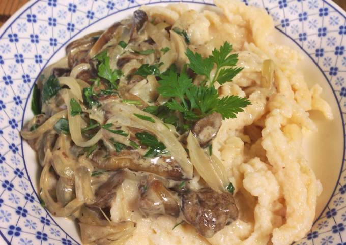 Step-by-Step Guide to Prepare Gordon Ramsay Creamy Wild Mushroom Spätzle