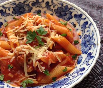 Easy Fast Cooking OnePot Tomato Pasta with Fennel Sausage Meatballs Delicious and Healthy