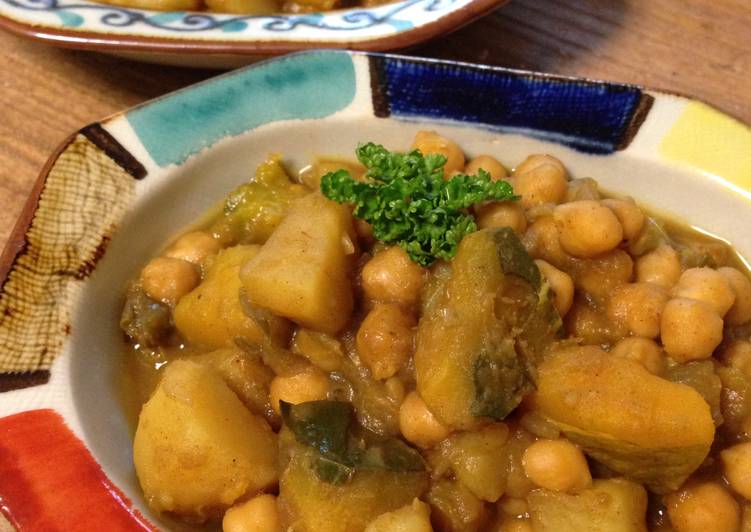 Recipe of Quick Chickpea Curry with Butternut Squash and Potatoes