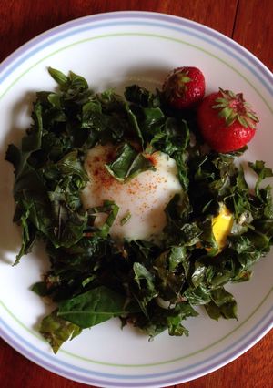 A picture of Kale and Eggs with Tarragon.