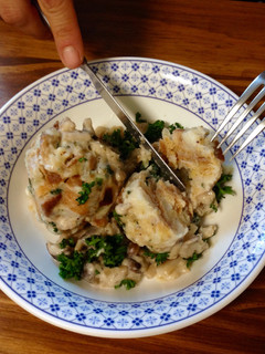 A picture of Semmelknödel (German Bread Dumplings).