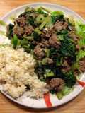 Ground Bison and Asian Greens Stir-fry