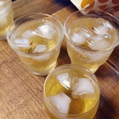 A picture of Apfelschorle (German Apple Juice Spritzer).