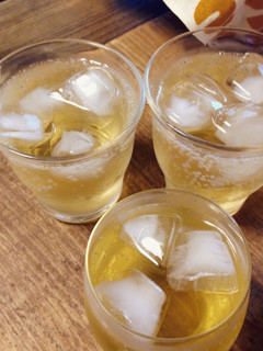 A picture of Apfelschorle (German Apple Juice Spritzer).