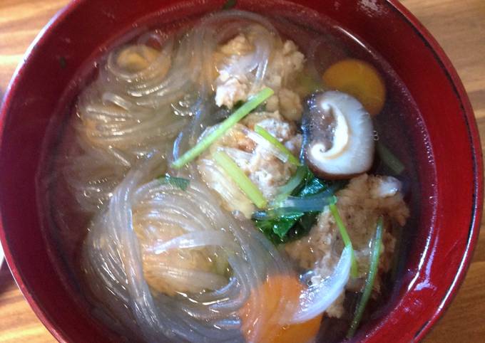Simple Way to Prepare Favorite Thai Vermicelli Soup with Pork &amp; Shrimp Meatballs