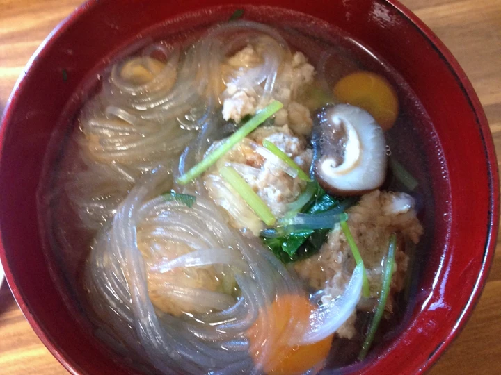 Easy Way Prepare Thai Vermicelli Soup with Pork & Shrimp Meatballs the So Delicious You can take Joss in your mouth